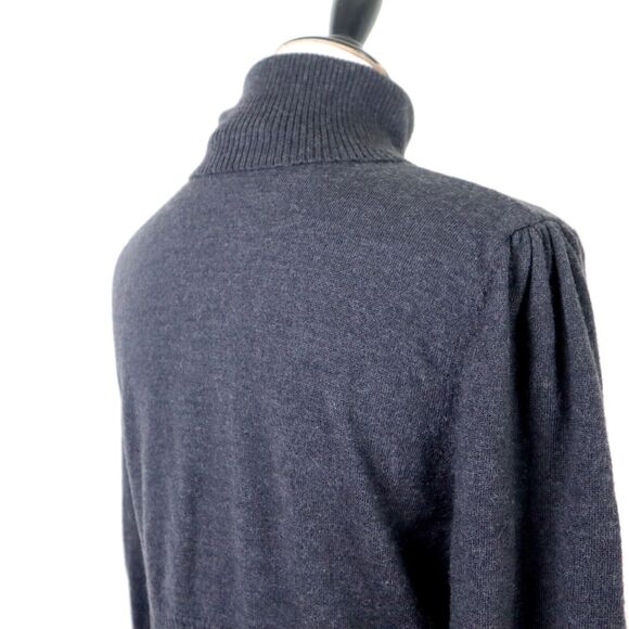 Pendleton Size Petite L Merino Wool Knit Sweater Turtleneck Gray - Picture 5 of 10